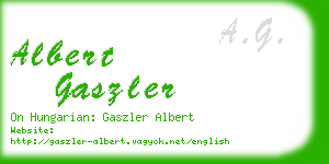 albert gaszler business card